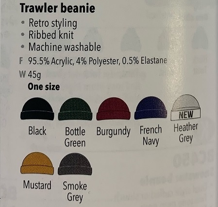 BC460 Colour Chart and description