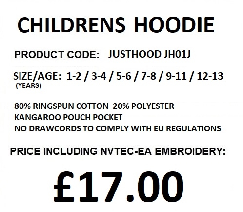 JH01J CHILDRENS HOODIE DESCRIPTION