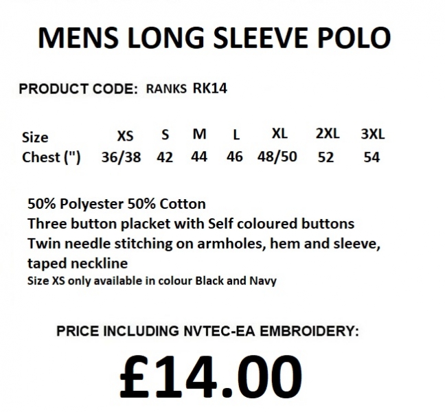 RK14 long sleeve polo description