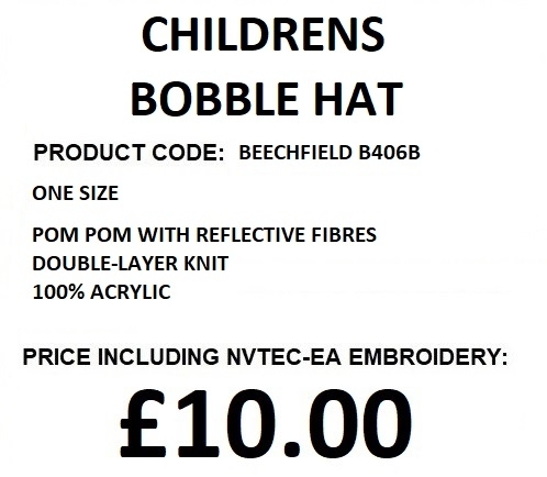 CHILDRENS BOBBLE HAT B406B DESCRIPTION