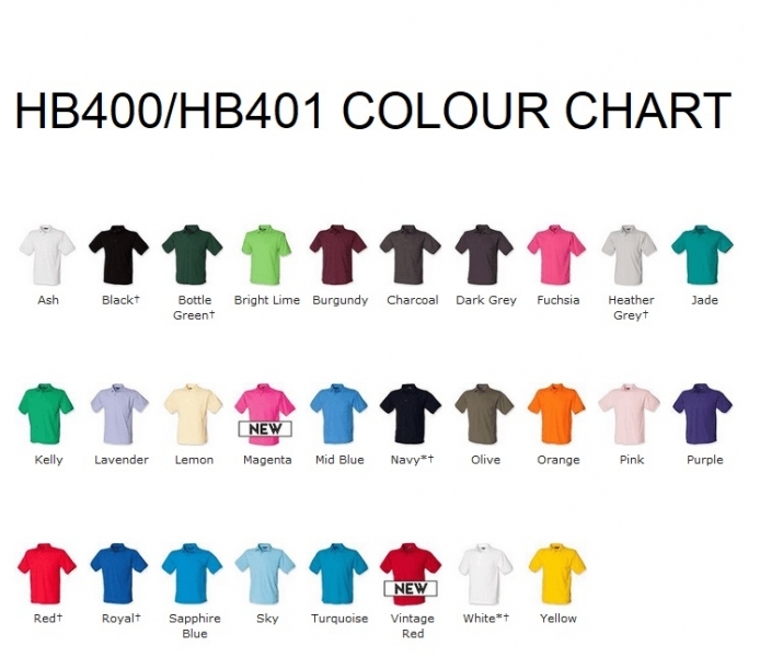 HB400 Colour Chart