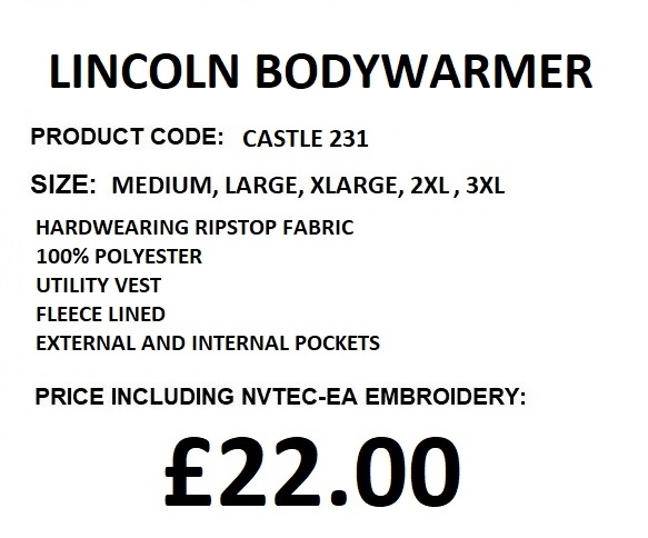 LINCOLN BODYWARMER DESCRIPTION